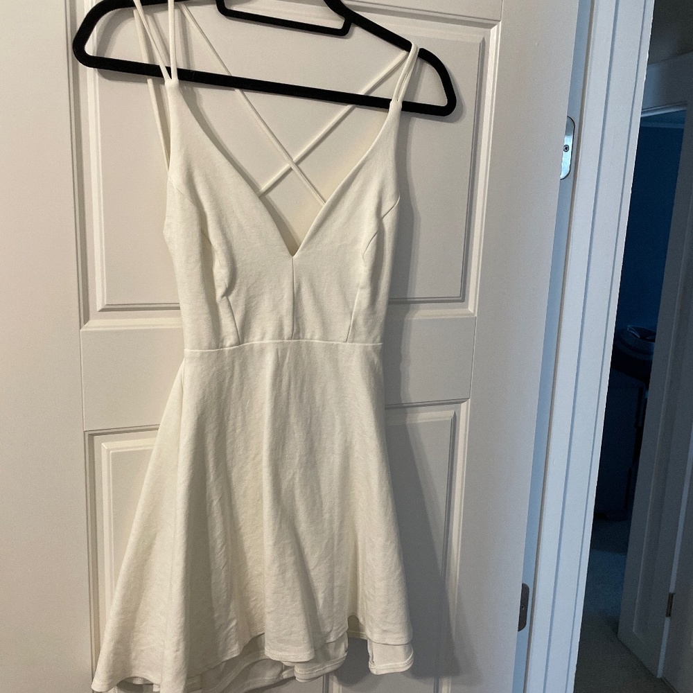 White midi dress